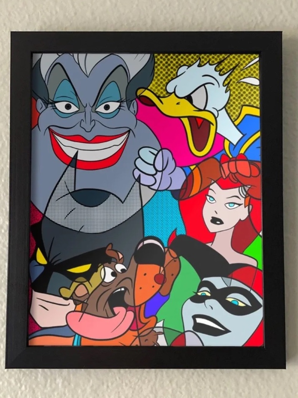 Pop Art Supervillains & Heroes Framed Wall Art - Multi